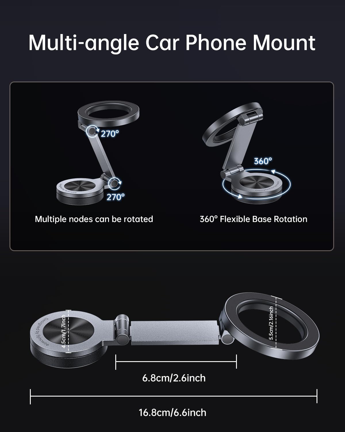 Syncwire Bluetooth 5.4 FM Transmitter Car Adapter 48W (PD 36W & 12W) and MagSafe Car Mount