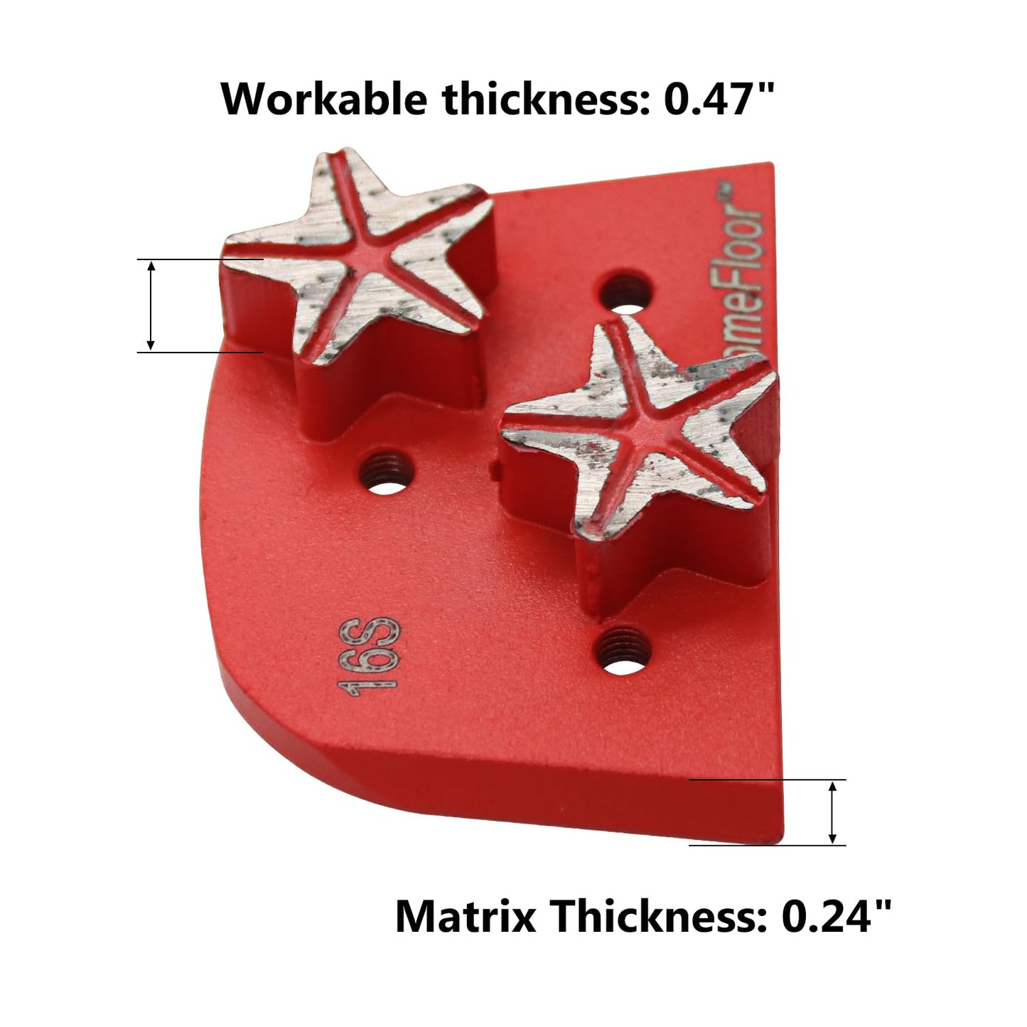 Concrete Floor Grinding Discs, Diamond Metal Grinding Tooling for Lavina Grinders, Concrete Preparation & Thin Epoxy Remove, Double Segments 16 Grit Soft Bond, Pack of 9