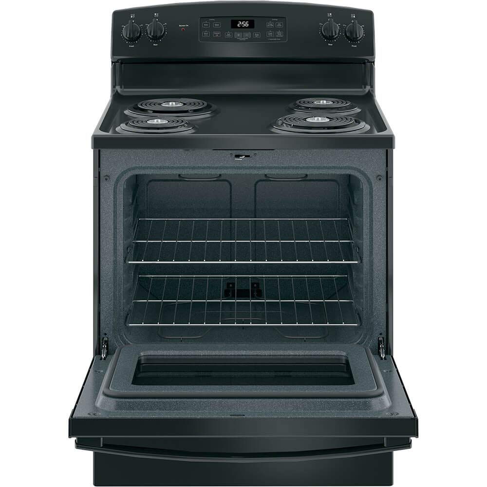 GE 30 in. 4 Burner Element Free-Standing Electric Range in Black