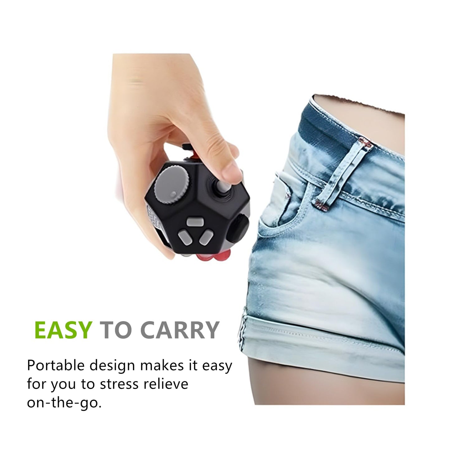 New Fidget Toy Cube 4 Pack Creative Rotating Cube and 12-Sided Mini Cube Relieves Stress and Anxiety Anti Depression Focus Travel Toy Cube For Children and Adults Stocking Christmas Idea Stuffer Gifts