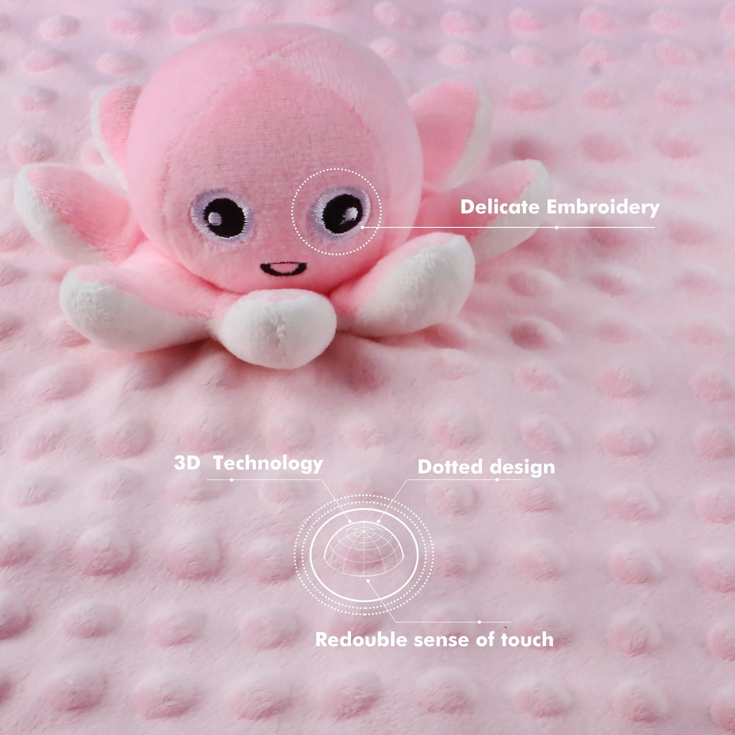 JARIFERR Baby Security Blanket Loveys for Babies Snuggle Toy Plush Octopus Stuffed Animal Baby Gifts for Girls and Boys Newborn