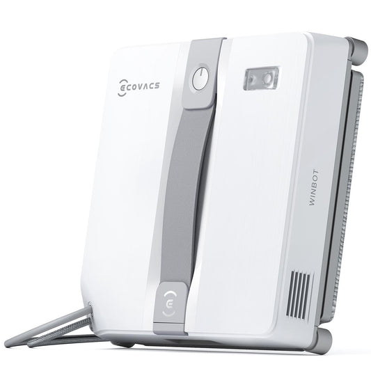 ECOVACS WINBOT Mini Window Cleaning Robot - Compact Design, Dual Nozzles with Ultrasonic Spray, 9-Stage Protection System, Intelligent Path Planning, 3 Cleaning Modes, Anti-Slipping System