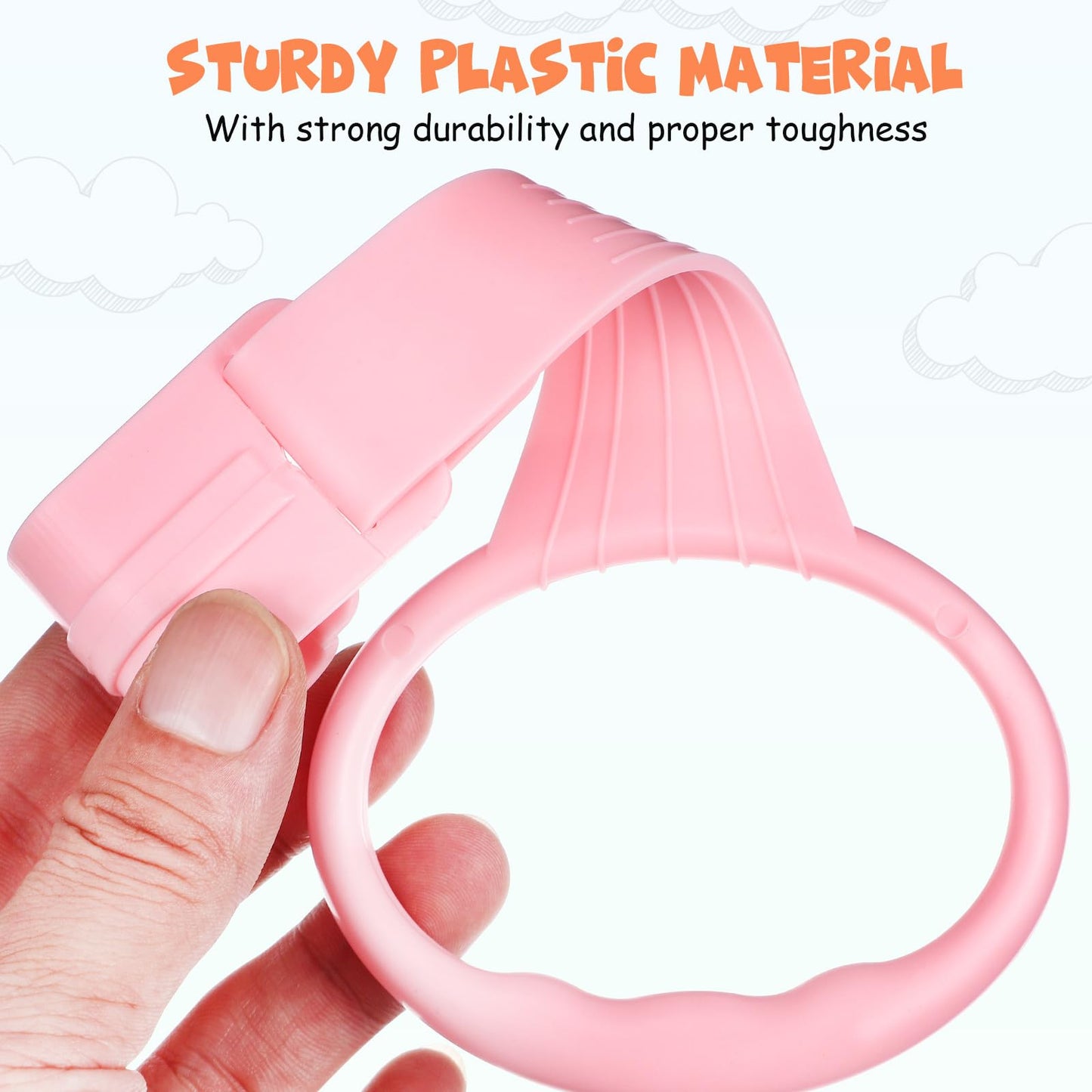 Baby Pull Up Rings for Playpen, Playpen Grippers and Assist Handles for Toddler Walking Training, Crib Standing Rings for Infant Playard, Nursery Accessories for Boy Girl, 4 Pcs