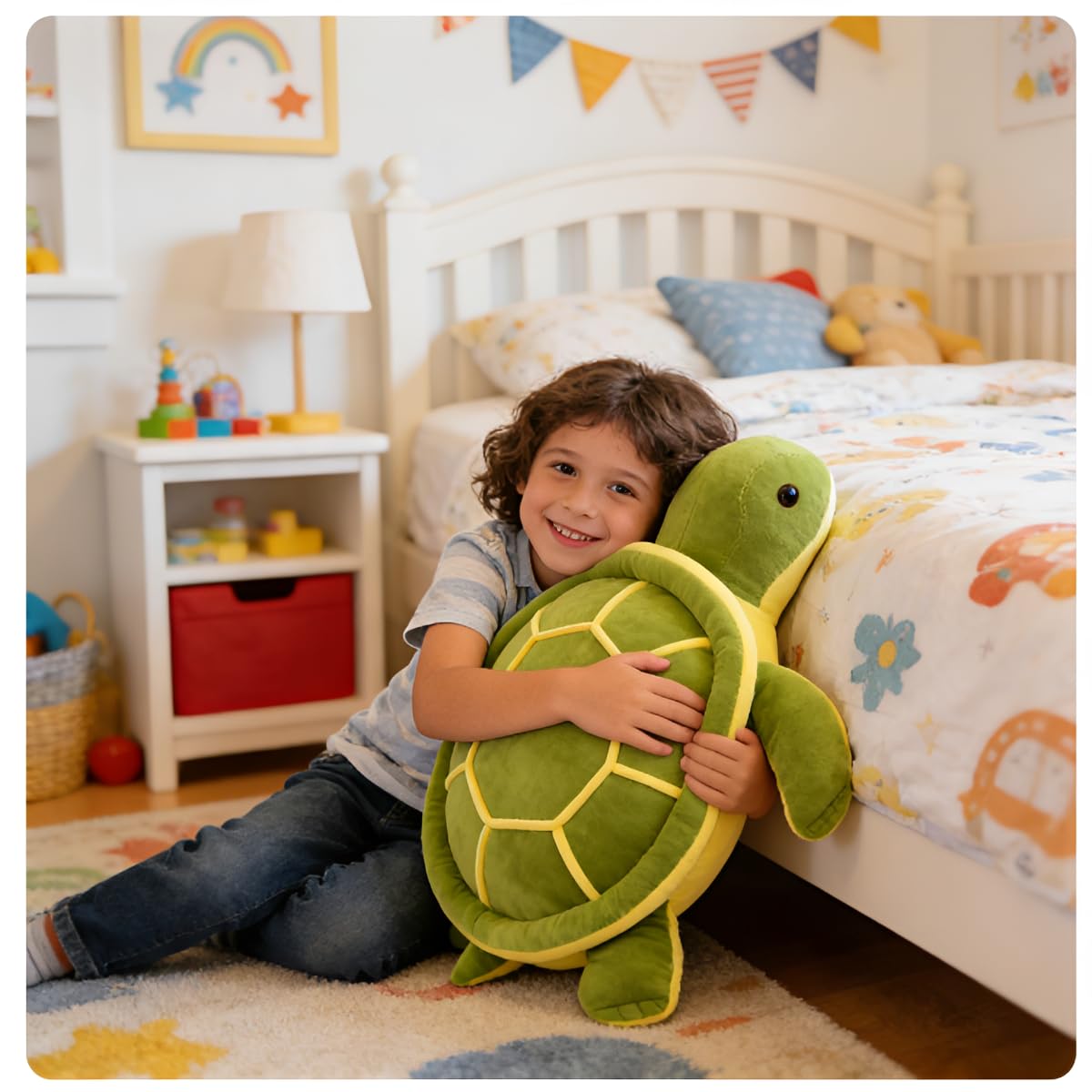 OPHRBU Sea Turtle Plushie Toy,22" Sea Turtle Stuffed Animals Plush Green Soft Plush Toys Hugging Pillows,Tortoise Plush Toys Doll Valentine's Day Birthday Gifts for All Age Groups (Green-22 inches)