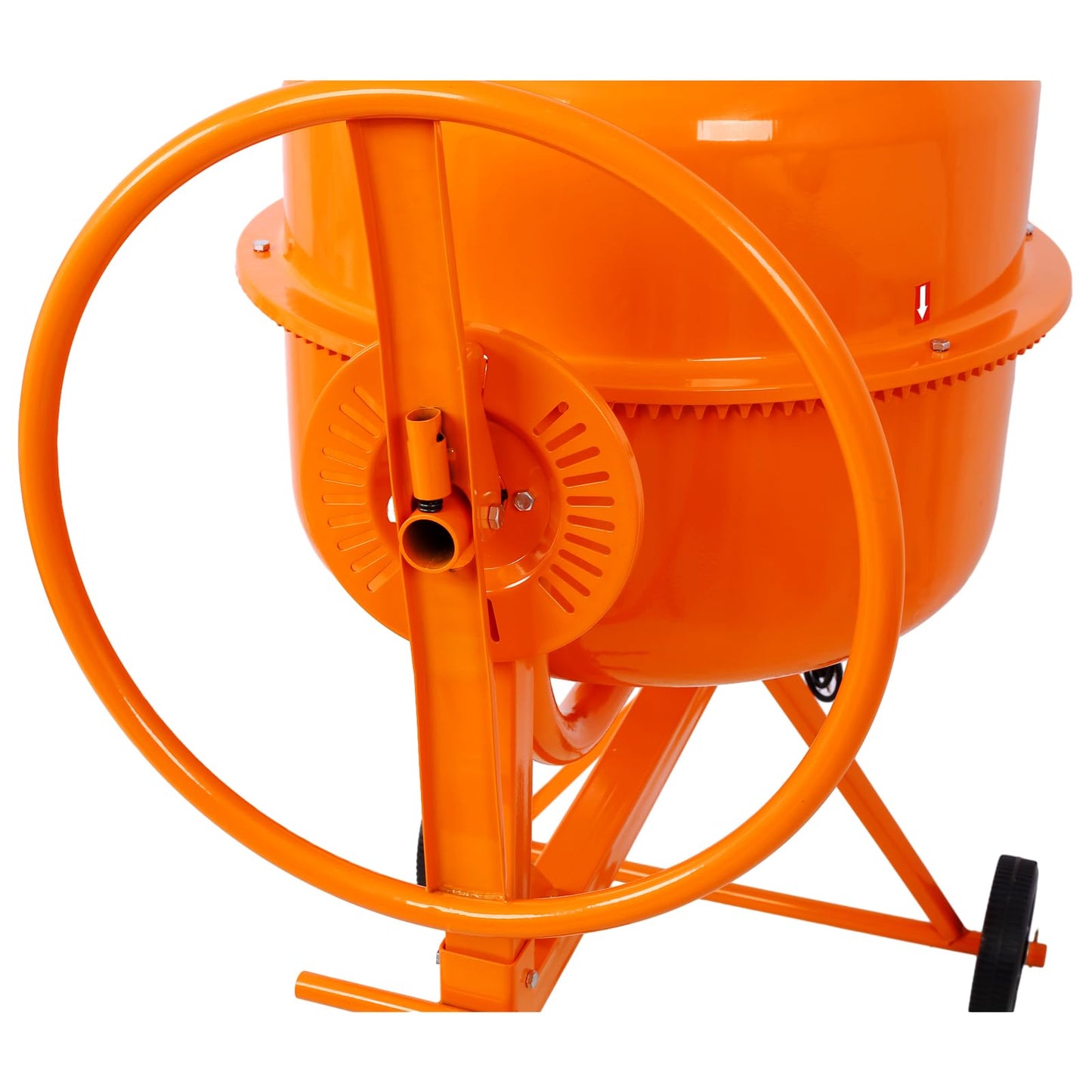 Cement Mixer, 5 Cu. Ft Electric Concrete Mixer Machine, 650W AC Motor Portable Power Cement Mixers for Mortar, Stucco and Fodder, Orange
