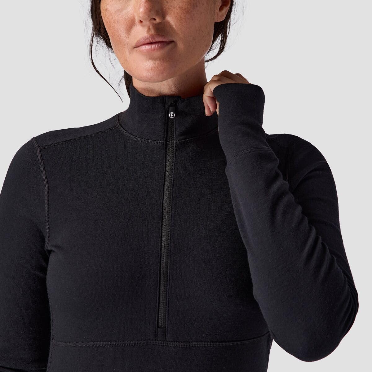 Backcountry, Cedars RWS Merino Mid-Wt Baselayer 1/4-Zip Top - Women's, Black, XL