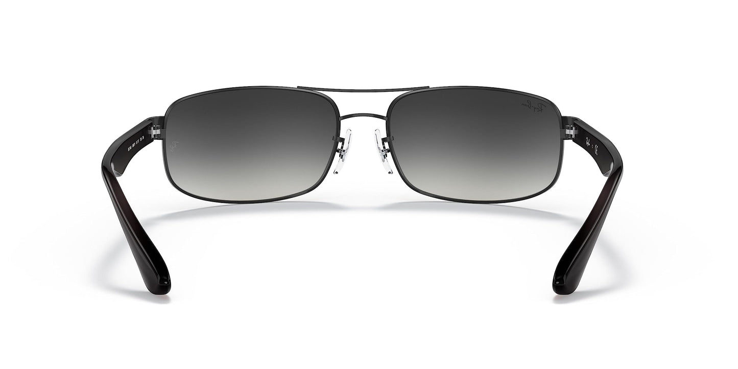 Ray-Ban Mens RB3445 Rectangular Sunglasses, Matte Black/Light Grey Gradient Dark Grey, 61 mm