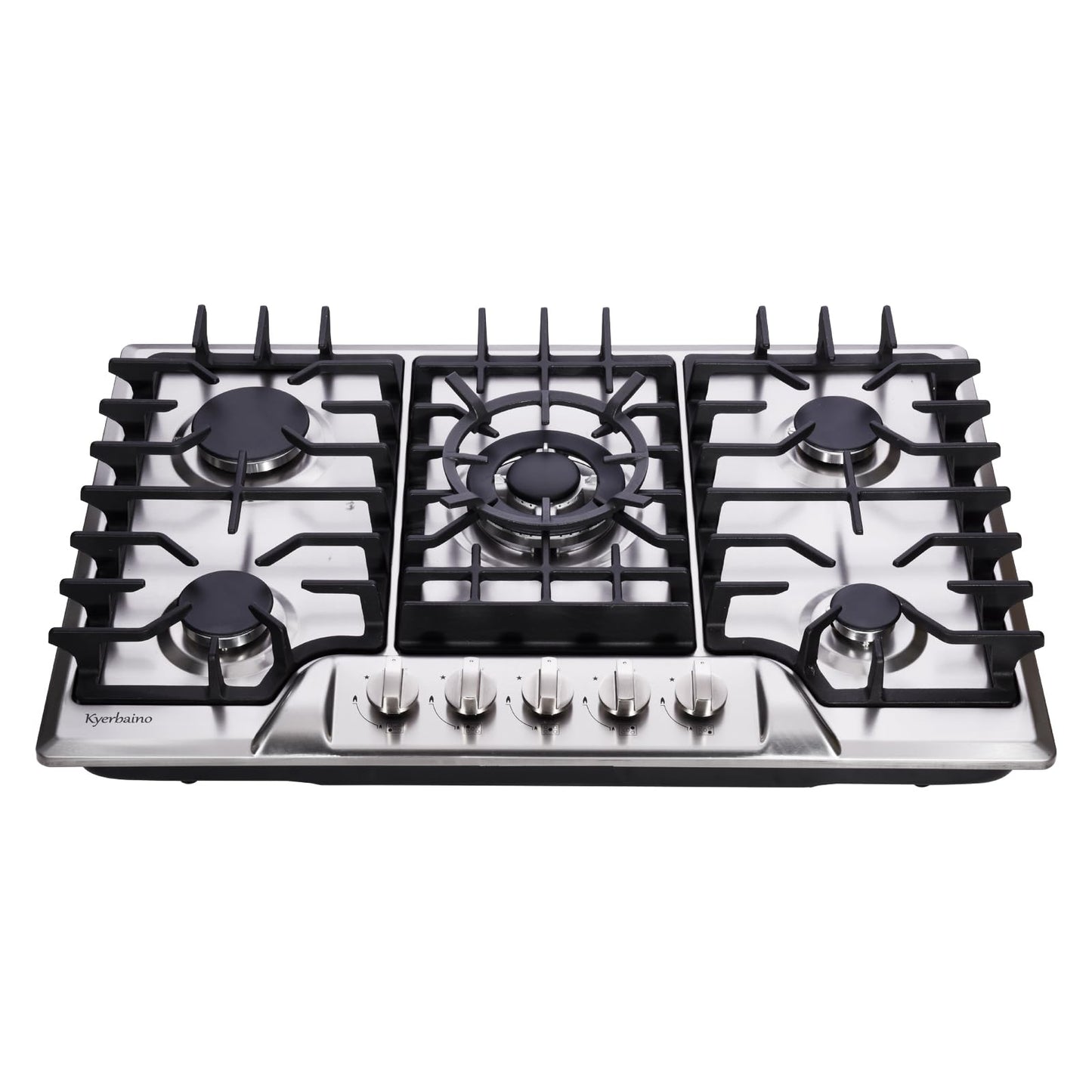 Kyerbaino Gas Cooktop 30 Inch, Built-in 5 Burners Gas Stovetop Stainless Steel LPG/NG Convertible Gas Stove Dual Fuel Sealed Gas Cooktop
