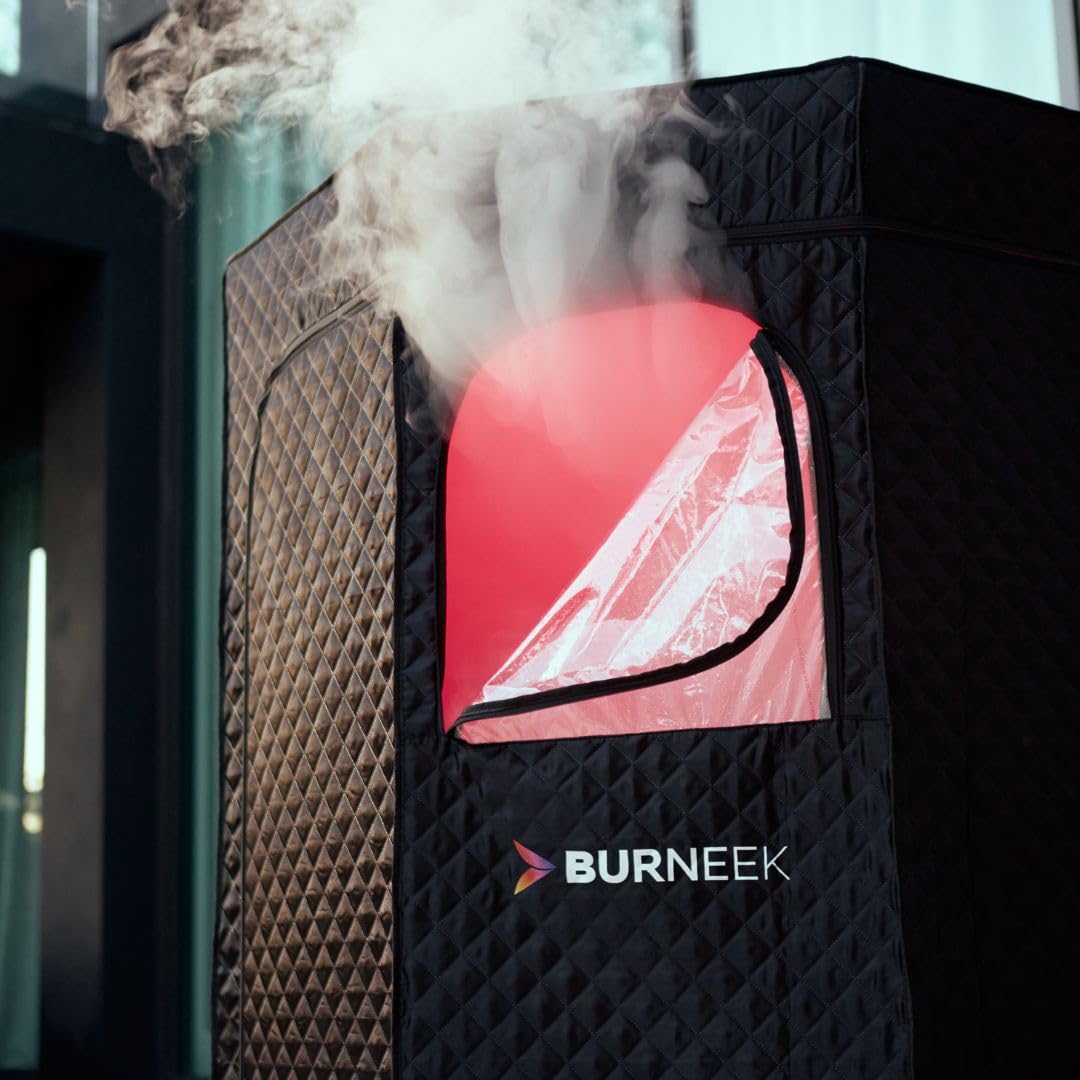 Burneek® Halo Sauna - Heats to 150°F - 1500W Steam Unit, Insulated Cover, Portable Chair, Floor Mat, Remote Control, & Carry Bag - Home Spa for Recovery - 1-Year Warranty (Halo Sauna Standard)