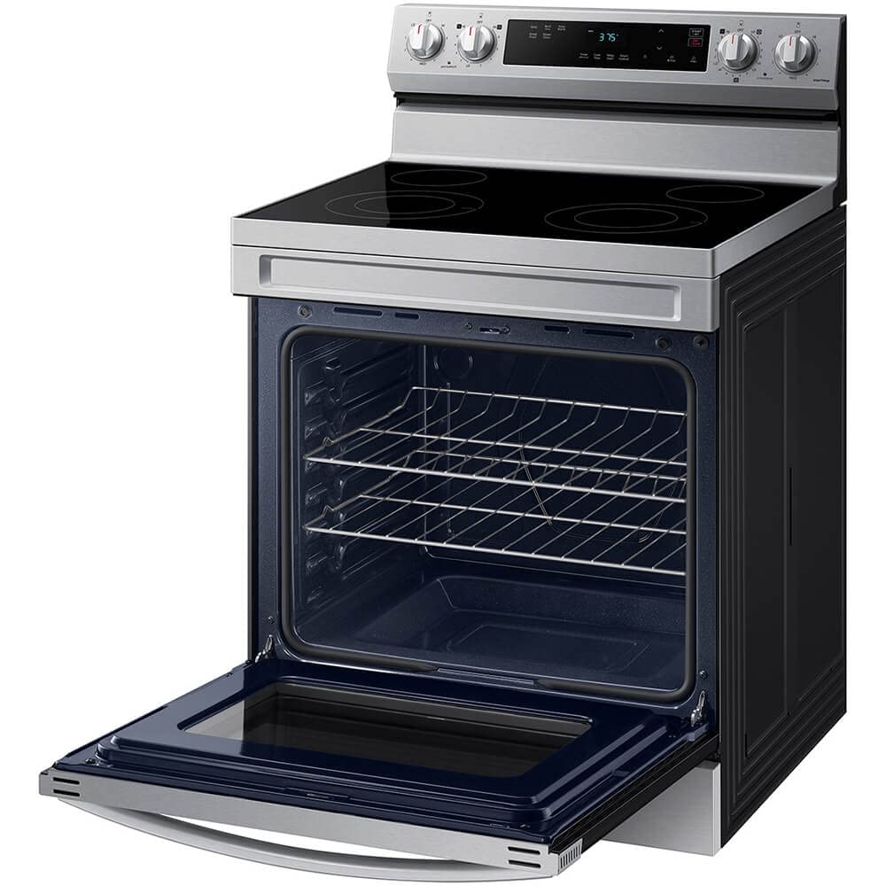 Samsung 6.3 Cu. Ft. Smart Freestanding Electric Range with Steam Clean, Stainless Steel, NE63A6111SS/AA