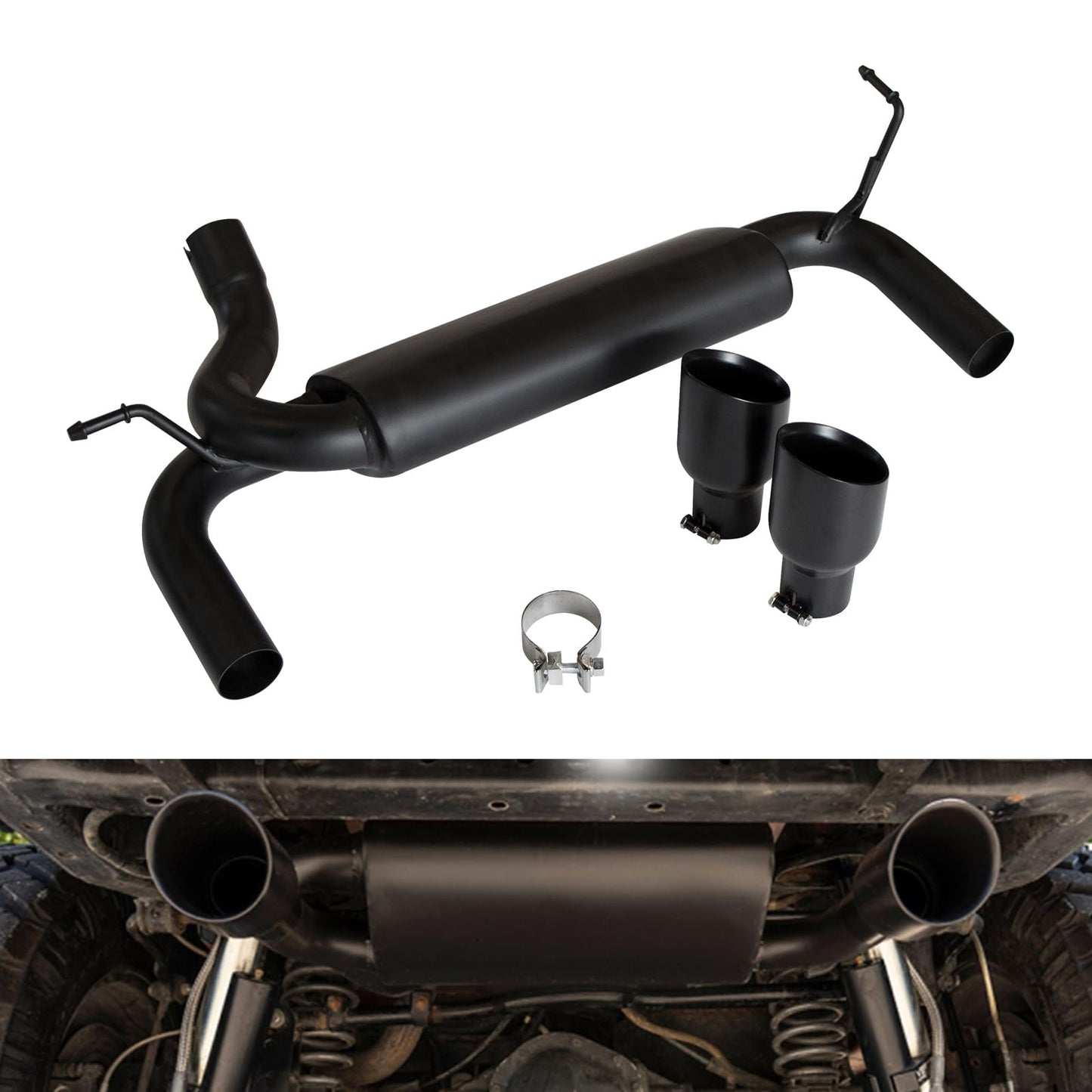 ETL INDUSTRIES Exhaust Muffler System Kit For 2007-2018 Wrangler JK 2/4 Door