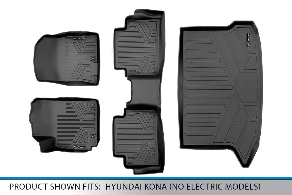 SMARTLINER Custom Fit Floor Mats 2 Rows and Cargo Liner Set Compatible with 2018-2023 Hyundai Kona