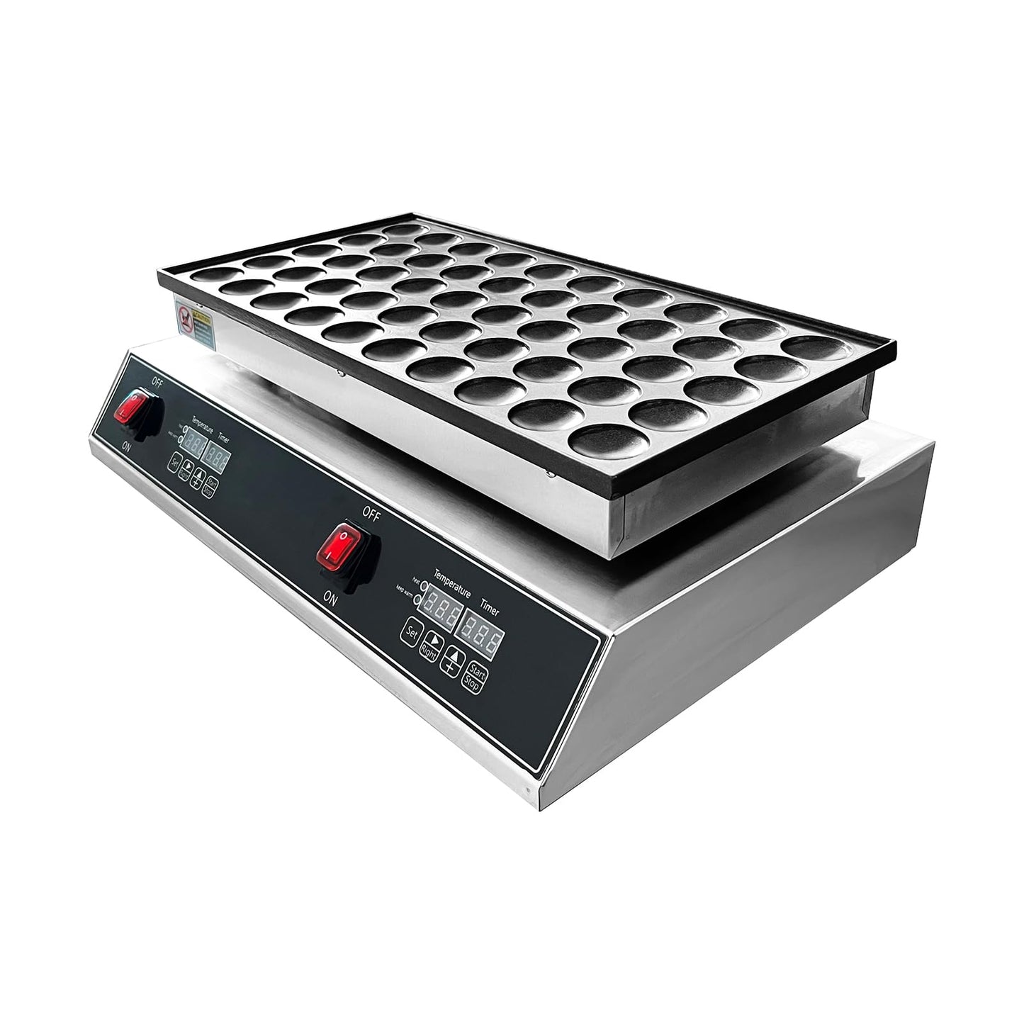 Mini Dutch Pancake Baker Commercial Electric Non-stick Waffle Maker Machine Muffin Maker for Home and Restaurants Makes 50PCS of 1.8 Inches Pancakes 1700W