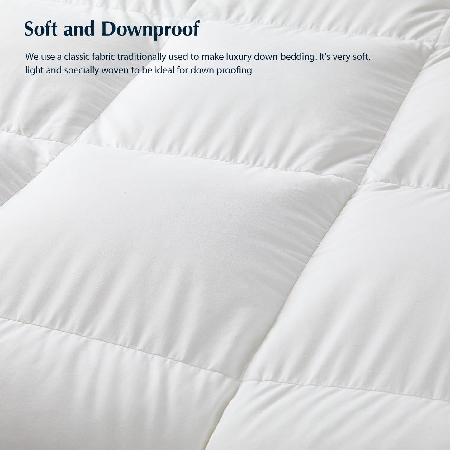 Pacific Coast Goose Feather Down Fiber Comforters King Size, Extra Fluffy White Duvet Insert, Ultra-Soft, Breathable, All Season Hotel Luxury Bedding Comforters, 8 Corner & Center Loops (106"x90")