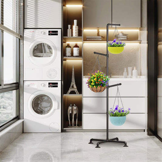 Lengfkus Plant Hanger Indoor,Corner Hanging Plant Stand,Heavy Duty Metal Hanging Plant Holder for Indoor Plants,Living Room,Balcony,Bedroom,Garden