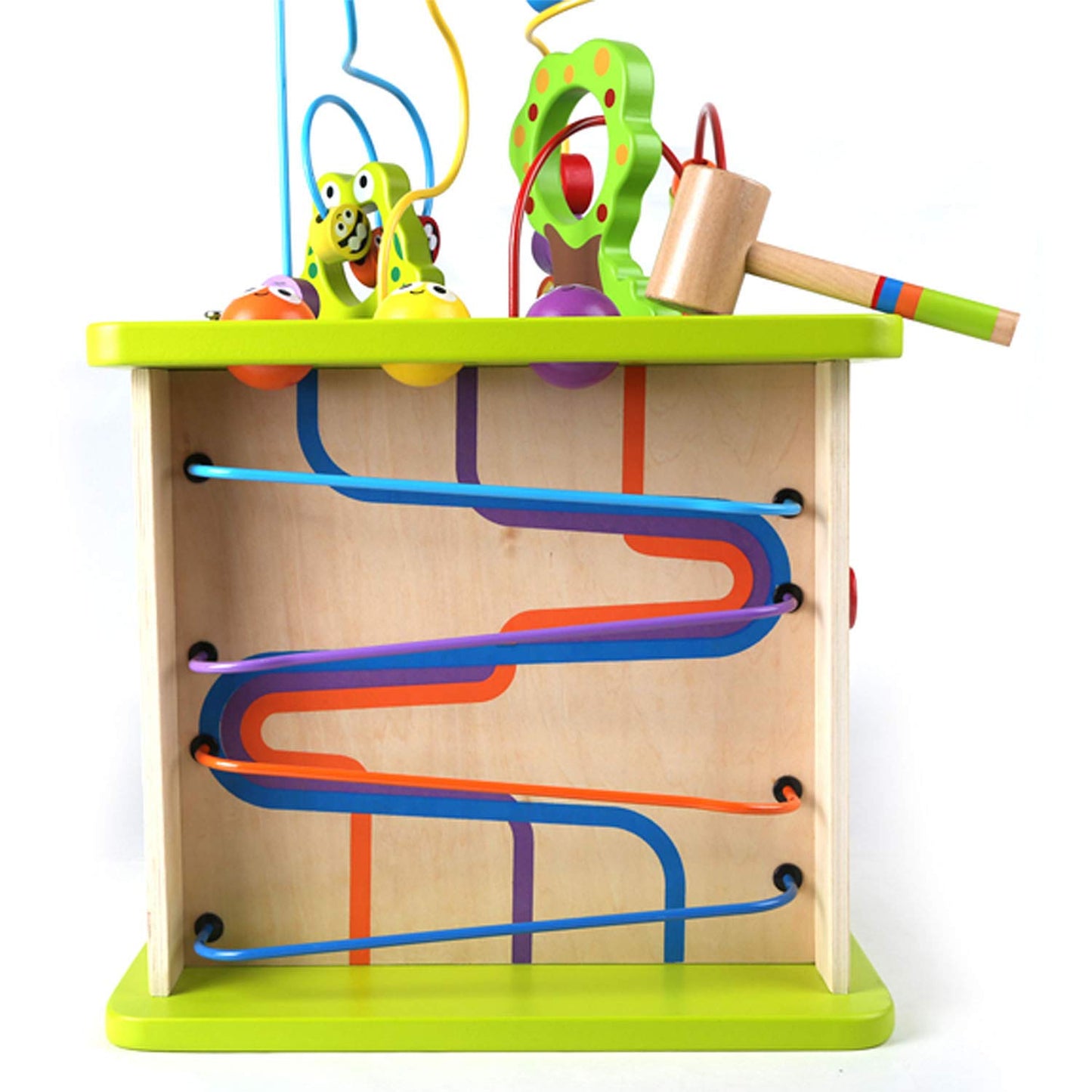 Hape Country Critters Play Cube| Wooden Learning Puzzle Toy for Toddlers, 5-Sided Activity Centre with Animal Friends, Shapes, Mazes, Wooden Balls, Shape Sorter Blocks and More