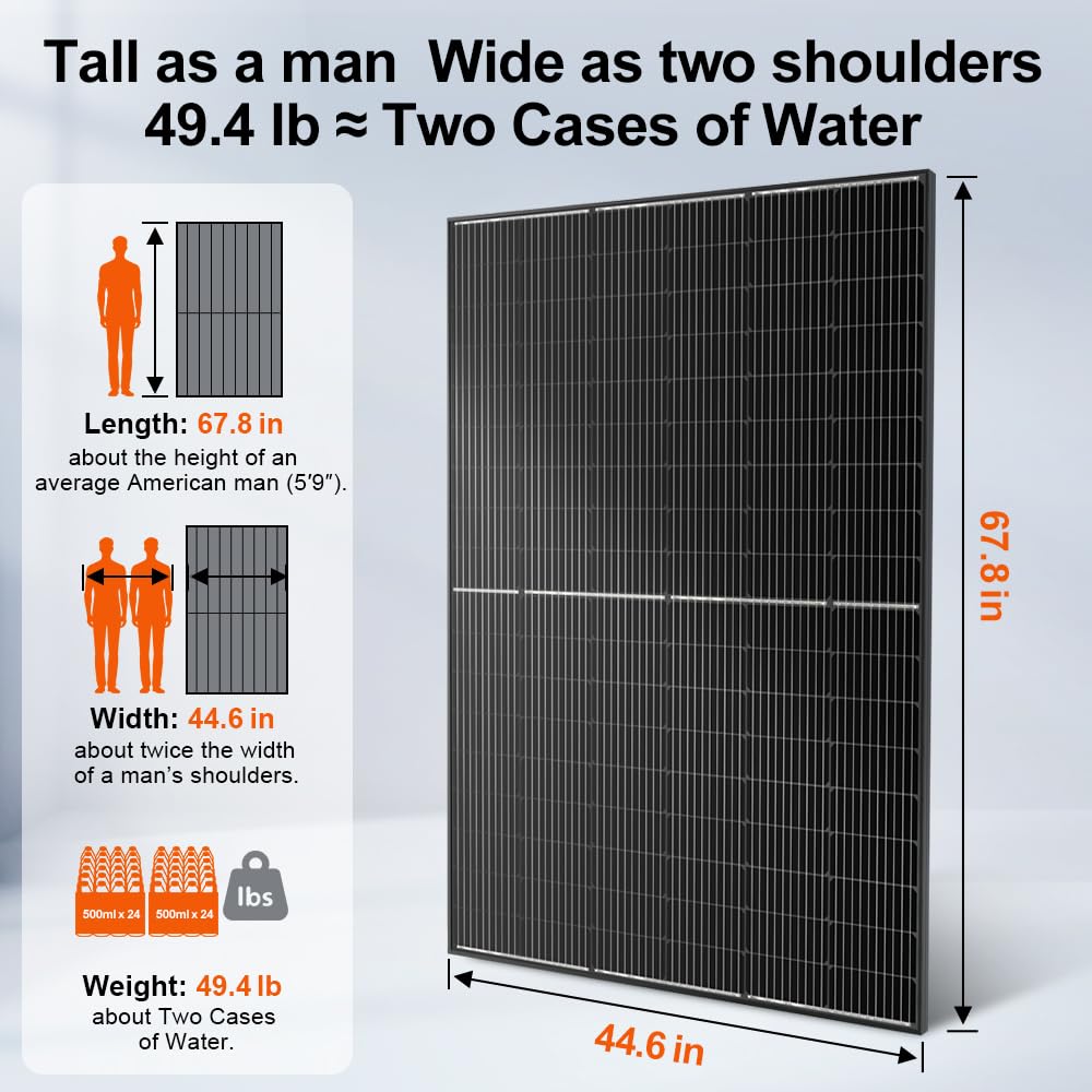 DOKIO 800W (2×400W) Monocrystalline Solar Panels (31V per Panel) for Charging 12/24V Devices, 3 m Cable, Ideal for Yard/Garden, Shed/Patio/Greenhouse Power, Off-Grid Battery Charging
