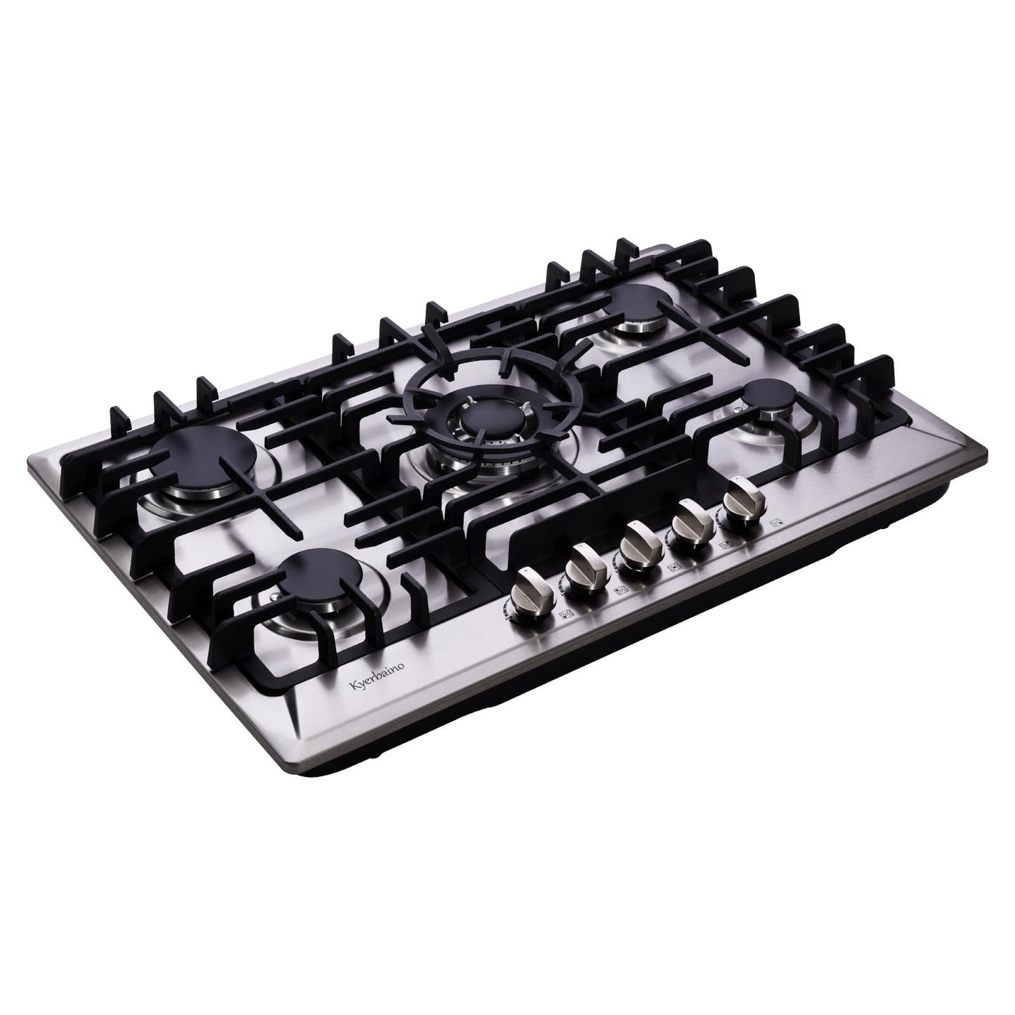 Kyerbaino Gas Cooktop 30 Inch, Stainless Steel 5 Burners Gas Stovetop Built-in LPG/NG Convertible Gas Cooktop Dual Fuel Sealed Gas Stove