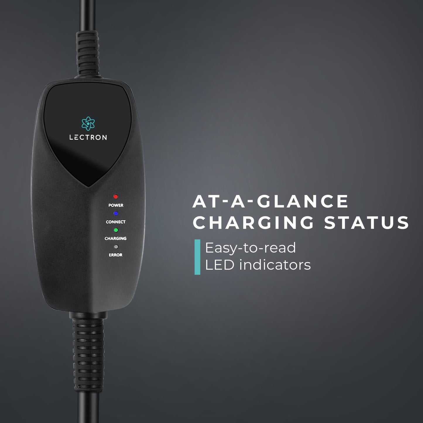 Lectron Portable Level 1 J1772 EV Charger with Wi-Fi/App Control - 12 Amp, 120V Portable Charger with NEMA 5-15 Plug, 16ft Charging Cable - for J1772 Electric Vehicles ONLY