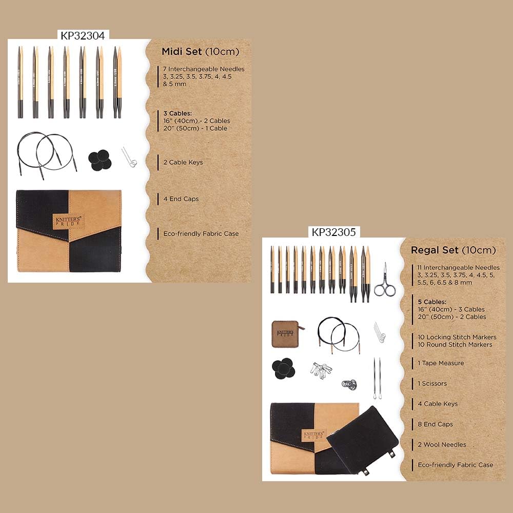 Knitter’s Pride Day & Nite Regal Interchangeable Needle Set 4"" (10cm) – 11 US Sizes (2.5 to 11)