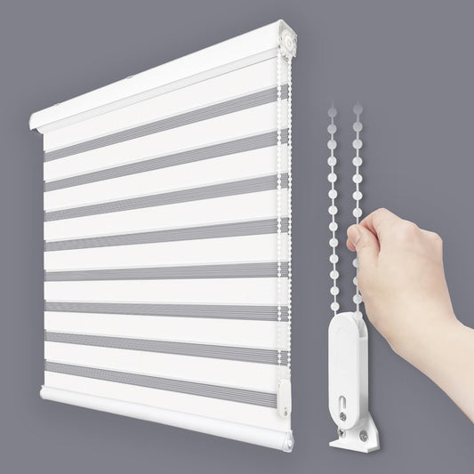 Foiresoft Custom Zebra Blinds for Windows, Light Filtering Day Night Dual Layer Blinds for Home & Office, Adjustable Privacy, Made to Order for Inside or Outside Mount