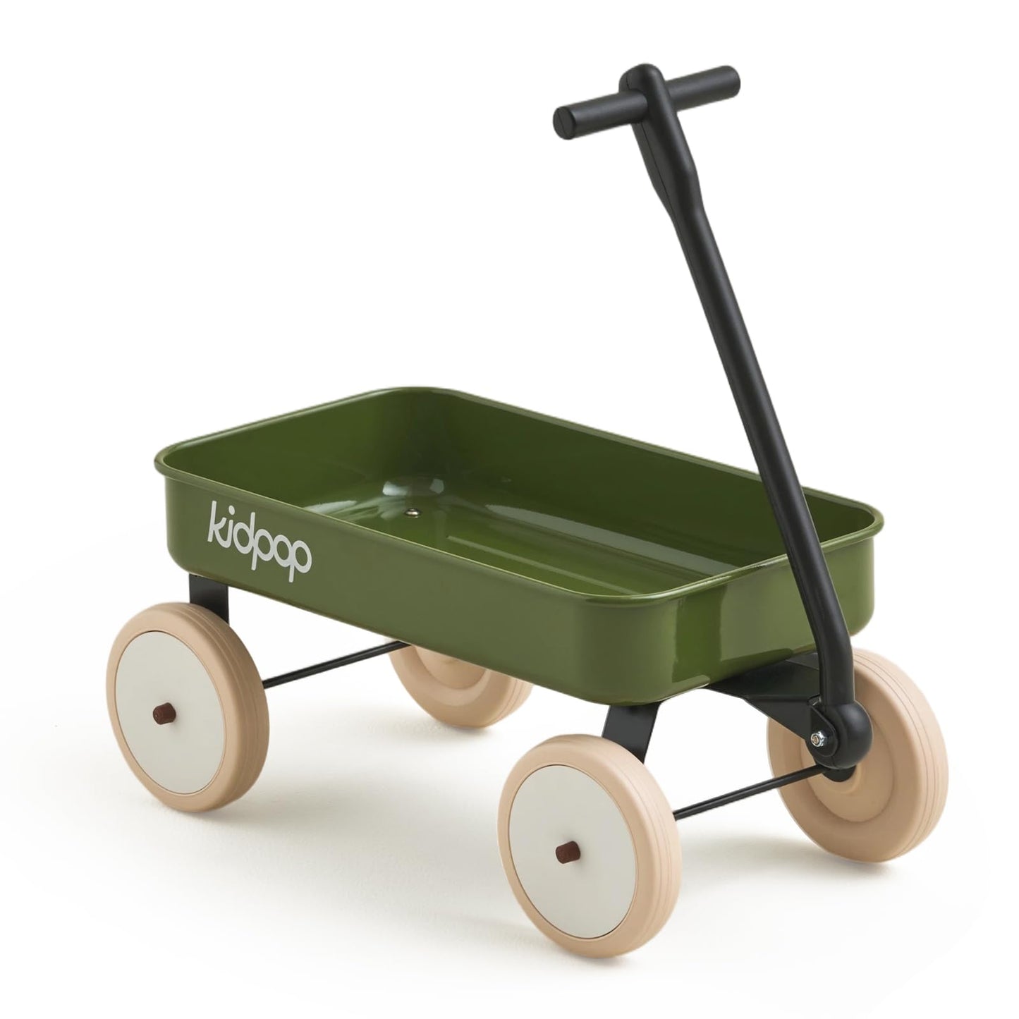 Kidpop Pula-Mini First Wagon for Toddlers, 4-Wheel Baby Pull Toy Cart for Kids Ages 1-3, Indoor & Outdoor Push Walker Toy, Ideal 1 Year Old Birthday Gifts (Green)