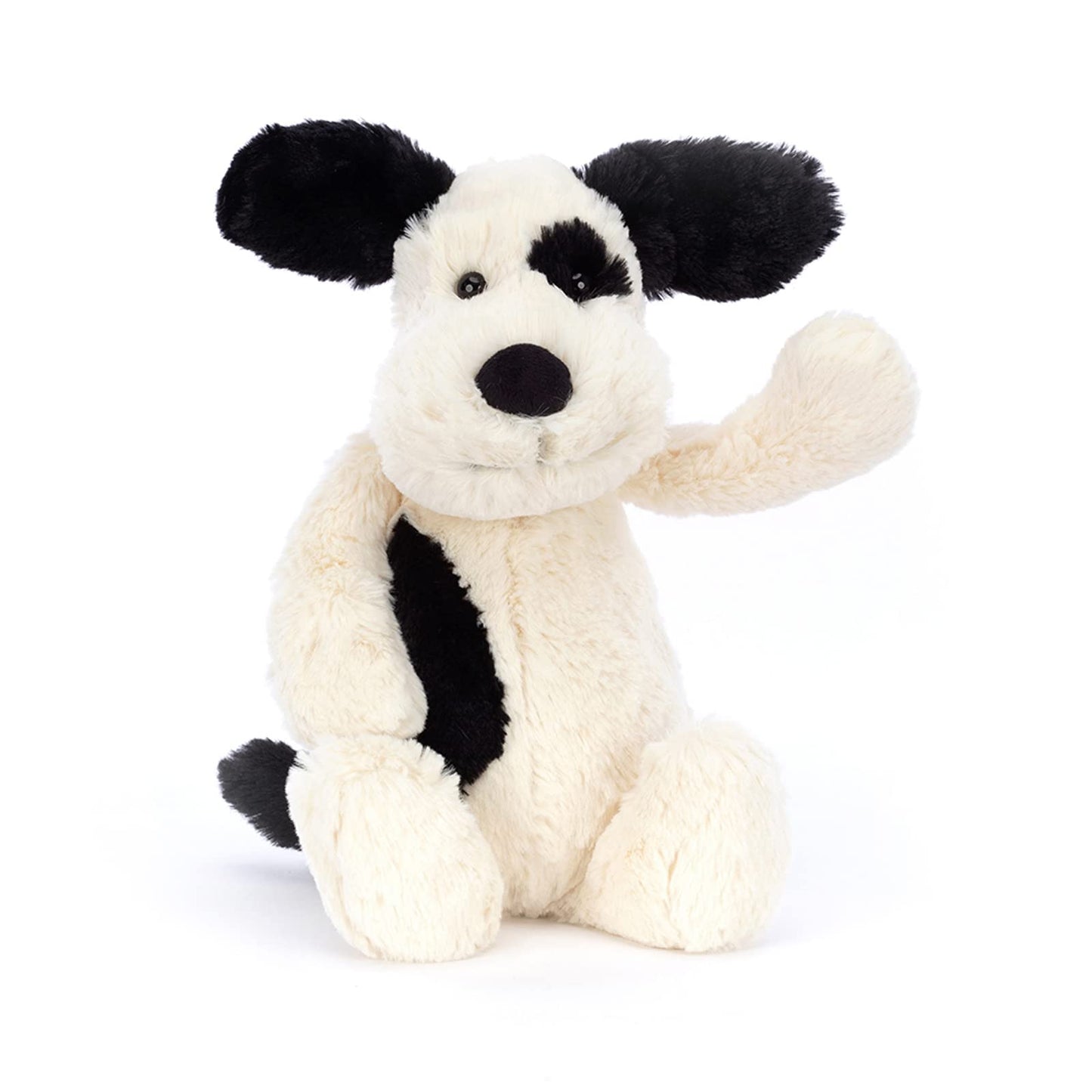 Jellycat Bashful Black and Cream Puppy Stuffed Animal, Medium 12 inches - Dogs and Puppies Plush Toy - Classic Children's Gift