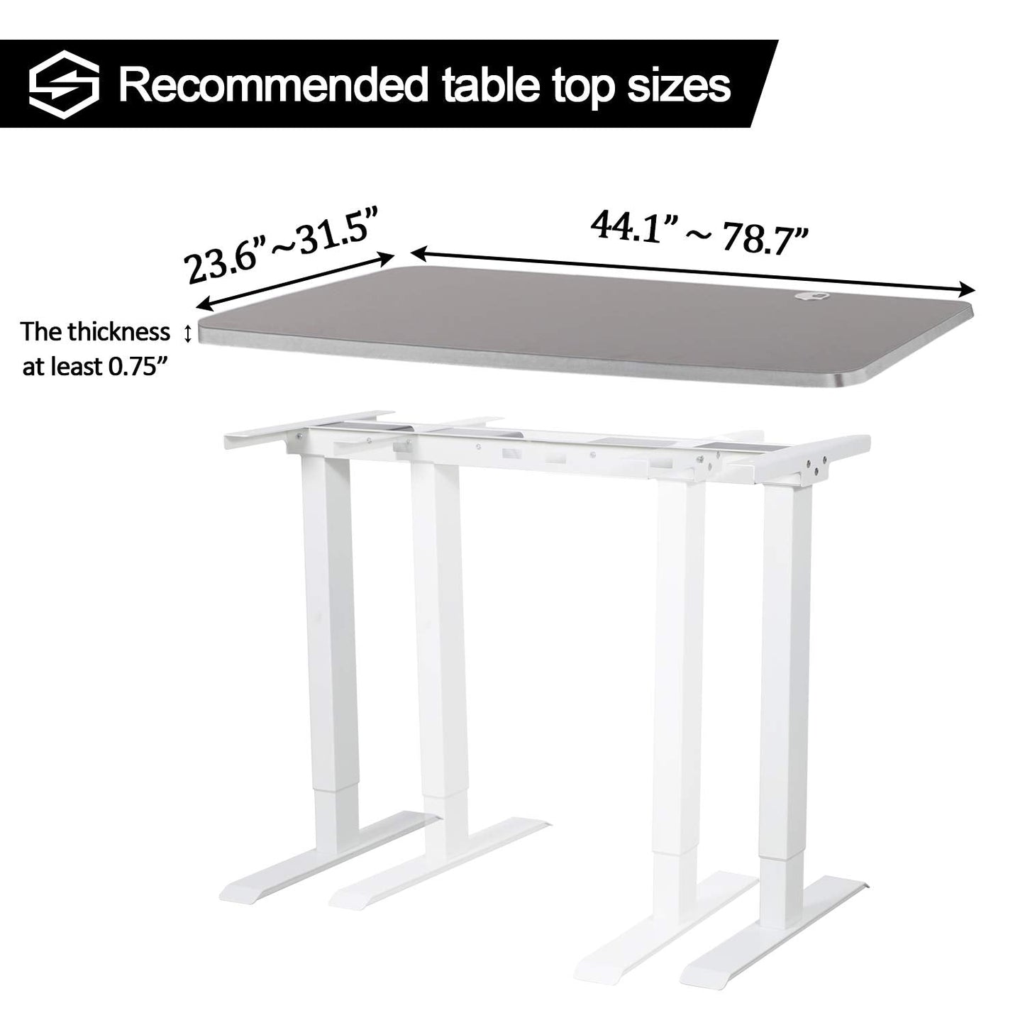 wonline Electric Stand Up Desk Frame Dual Motor Standing Desk Base Height Adjustable Workstation Base with 4 Programmable Memory Controller Steel Legs for Home Office (Frame Only)