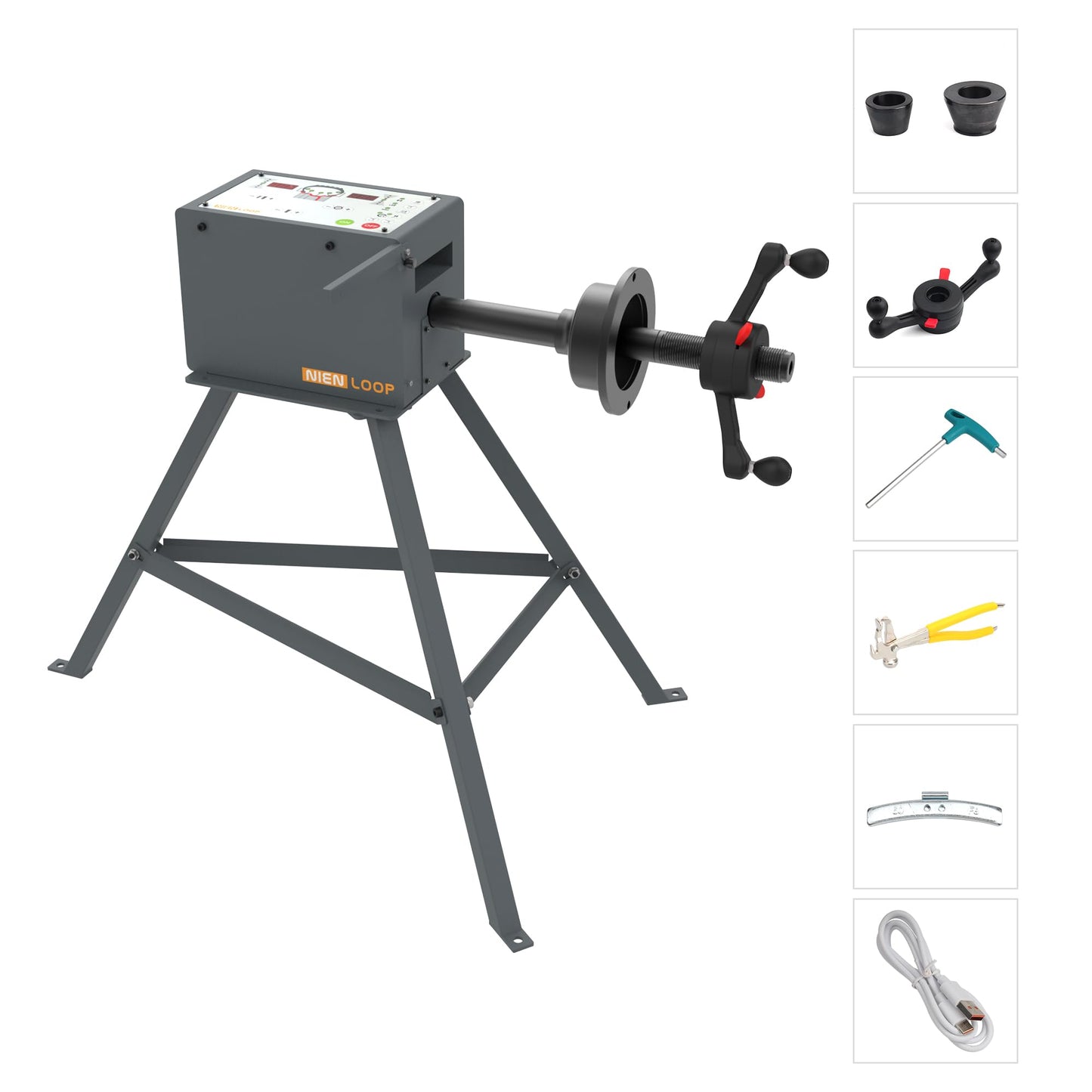 Nienloop Manual Wheel Balancer Machine, Portable Wheel Balancing Tool Charged by USB