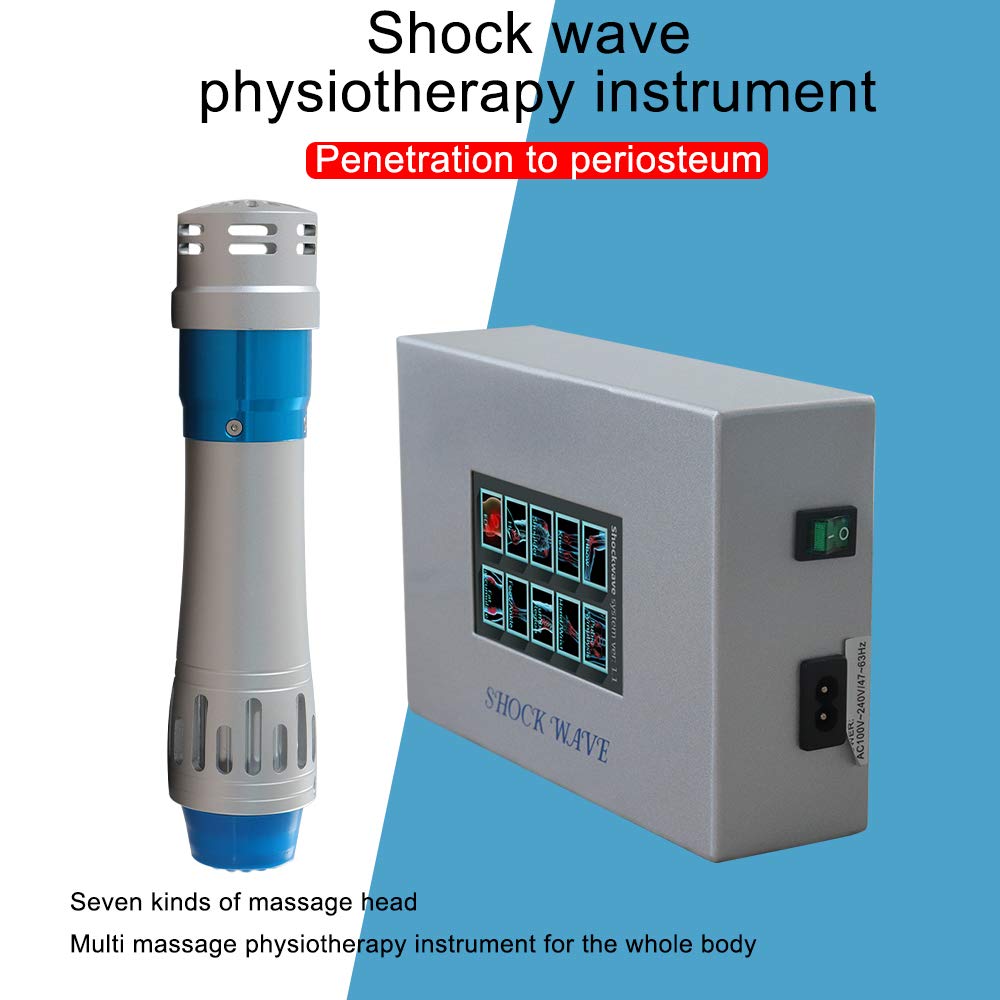 Shefmon Shockwave Therapy Machine Body Muscle Relaxation Massager Tool Shock Wave Pain Relief with 7 Heads