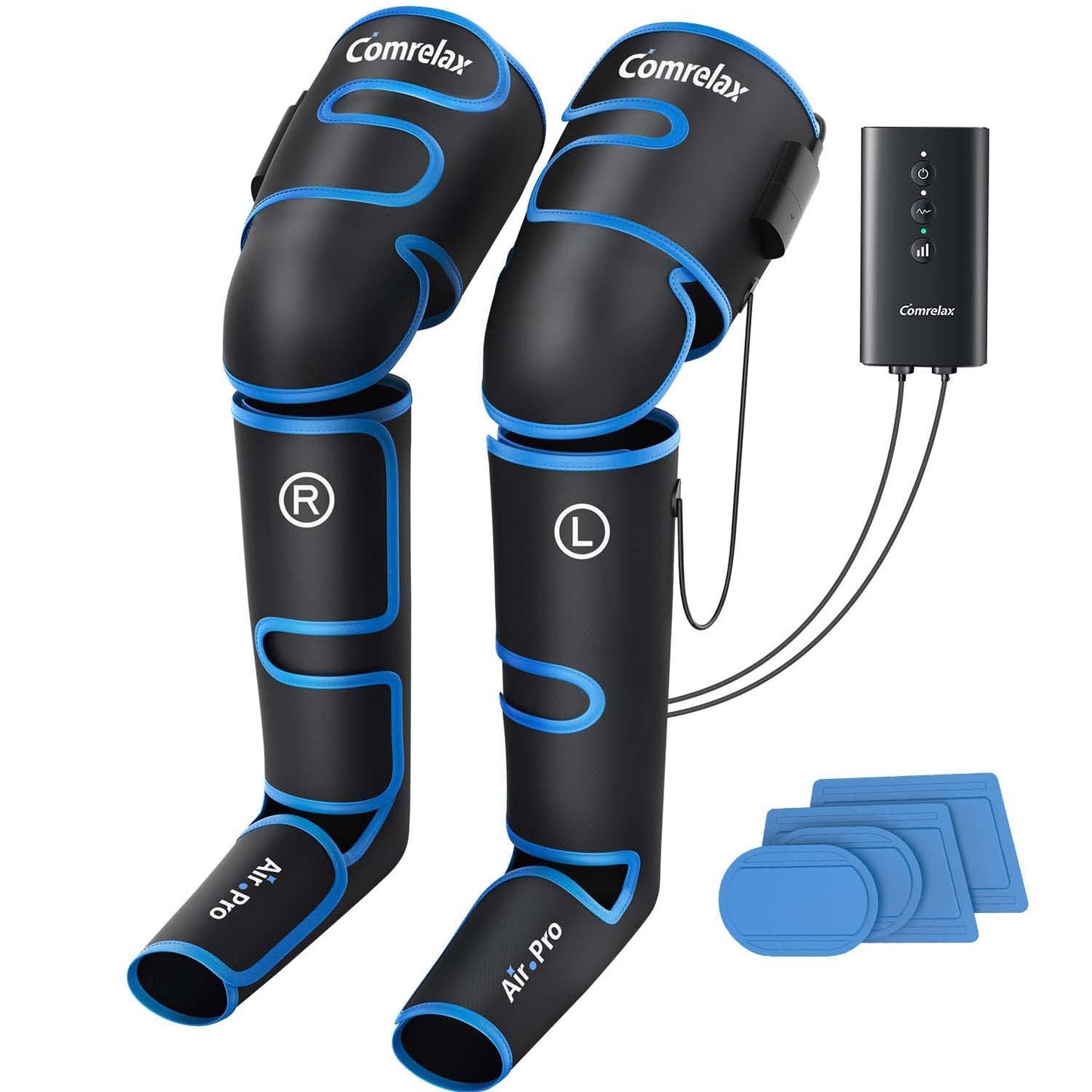 comrelax FSA Eligible HSA Approved Air Compression Leg Massager for Circulation and Recovery Full Leg Massager with Cold Therapies 3 Modes 3 Intensities Sequential Compression Device for Pain Relief