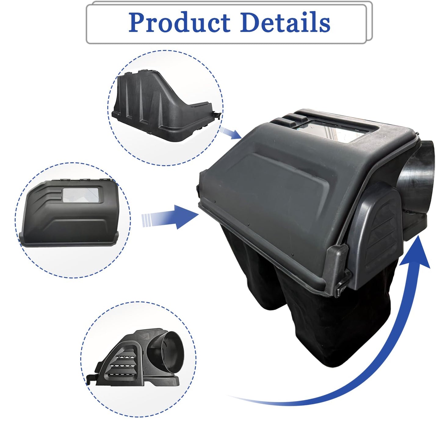 (Note：No Iron stents) Twin Bagger/Double Bagger kit Compatible with 42-46inch Side Discharge Decks 、 Zero-Turn Lawn Mowers 36 Inch Lawn Tractors 2020 and After 36 Inch Double Bagger Riding Mowers