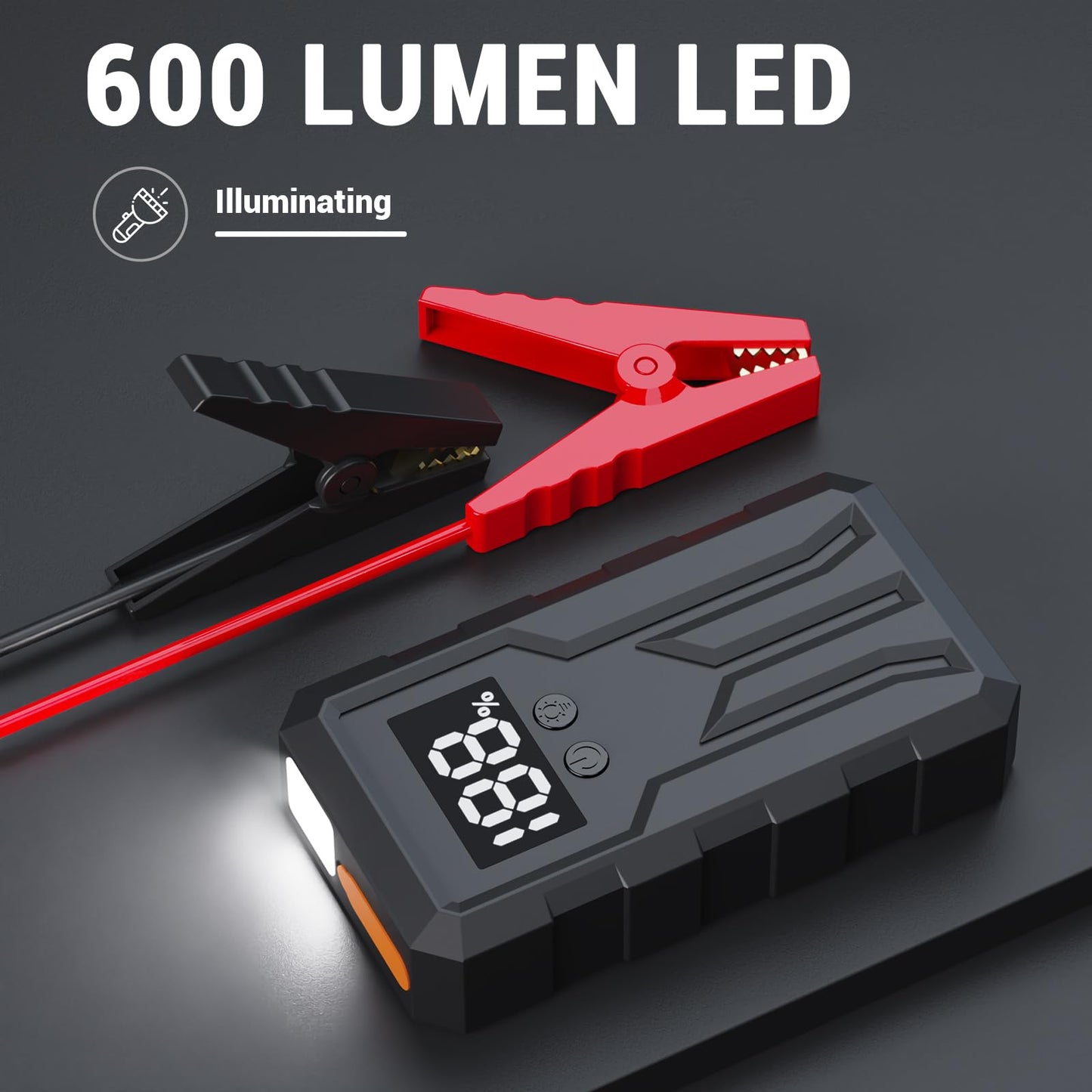 Jump Starter 4000A Peak, Portable Car Battery Jump Starter for 9L Gas 8L Diesel Engines, Power Pack with LED Flashlight, USB Quick Charge, Auto Battery Charger for Cars, Trucks, SUV, Gifts for Men