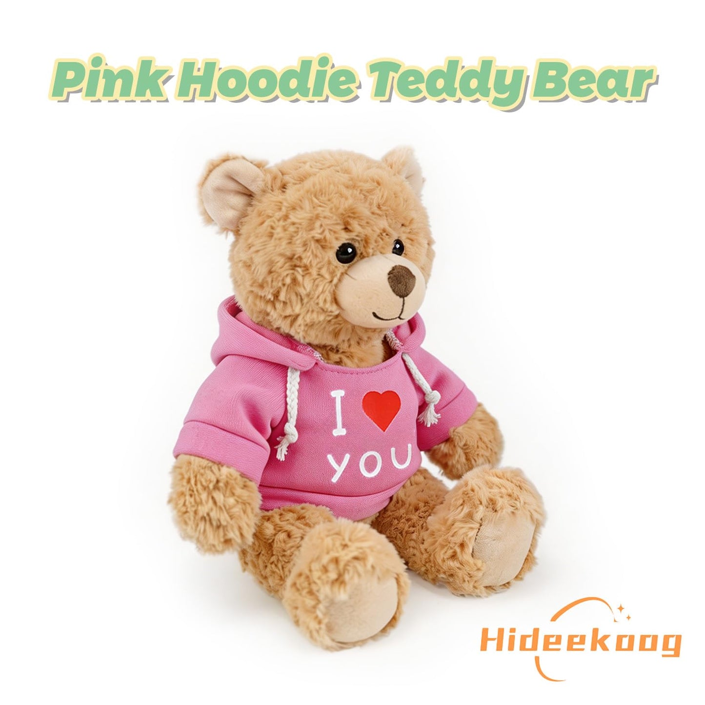 2 Pcs Love Teddy Bears for Women Plush Dolls 8.7 Inch Stuffed Bear Animal Set Gift for Mom Hoodie-Wearing Bear with I Love You Valentine’s Cozy Bear for Girlfriend Girls Kids Baby Gift (Pink + Blue)