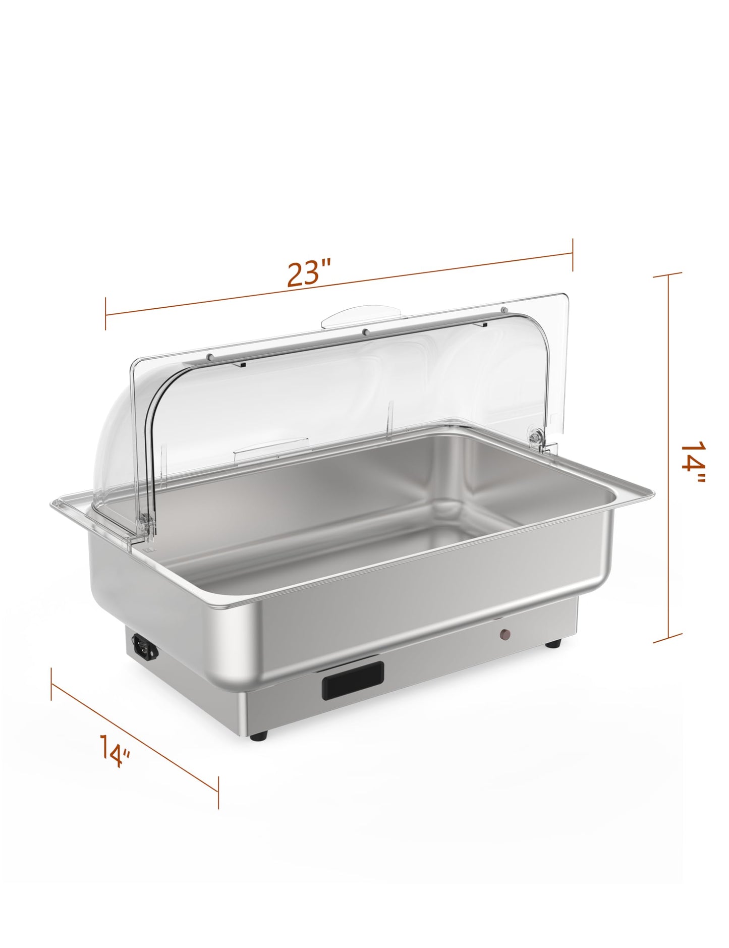 GarveeHome 2 Pack Electric Chafing Dishes Buffet Set, Roll Top Catering Chafer Server Food Warmer with Cover and 1 Full-size Pan & 2 Half-size Pans for Party Wedding Banquet