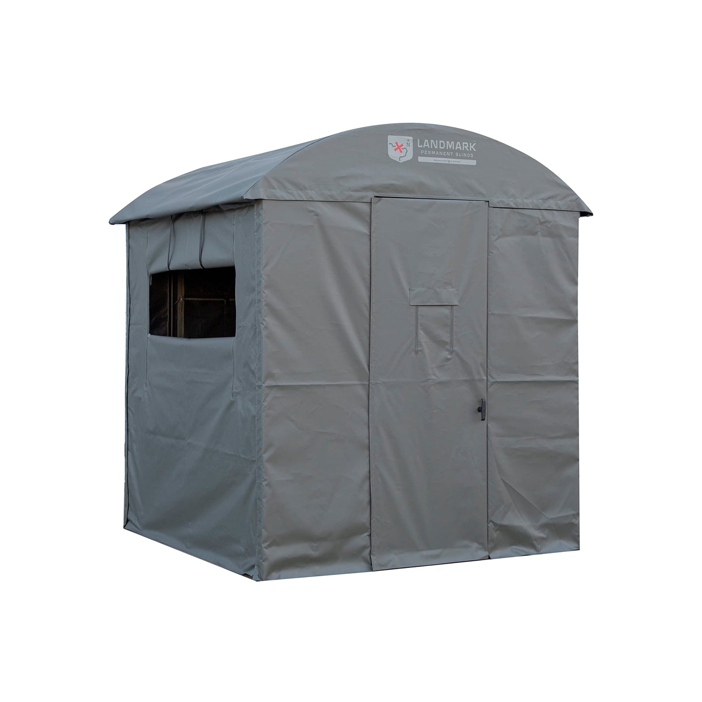 Rivers Edge LM603 Landmark 600 Permanent Blind, 7' Height, 6' x 6' Interior Space, Adjustable Shooting Windows, Hinged Door, Constructed from Marine-Grade Reinforced Synthetic Tarpaulin