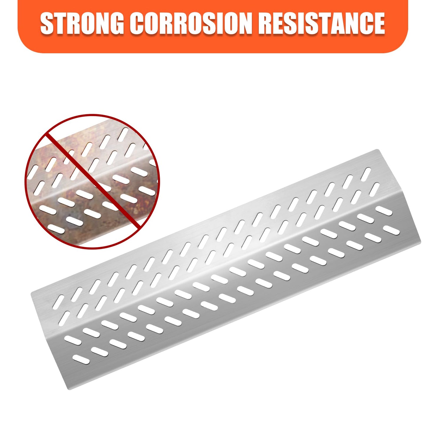 LPTNFRTN 4pcs 16631 Flame Tamer Flavor bar & 3pcs 16520 Heat Plate Shield with 4pcs 16517 Cooking Grates for Bull Grill Replacement Parts, Fits for Blaze Lion, Cal Flame 4 Burner Gas Grills