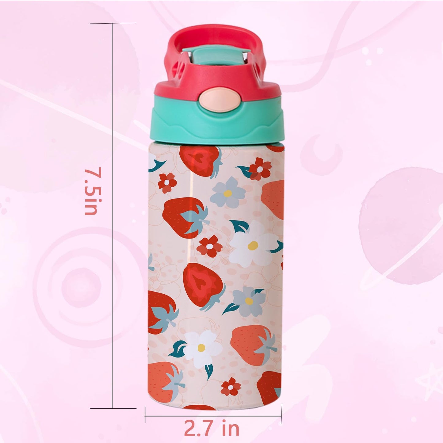 ZREGGUR Mixed Color 30pack 12oz Kids Sippy Cup Sublimation Stainless Steel Thermos Kids Water Bottle For School Toddler Cups Spill Proof With Straws and Lids