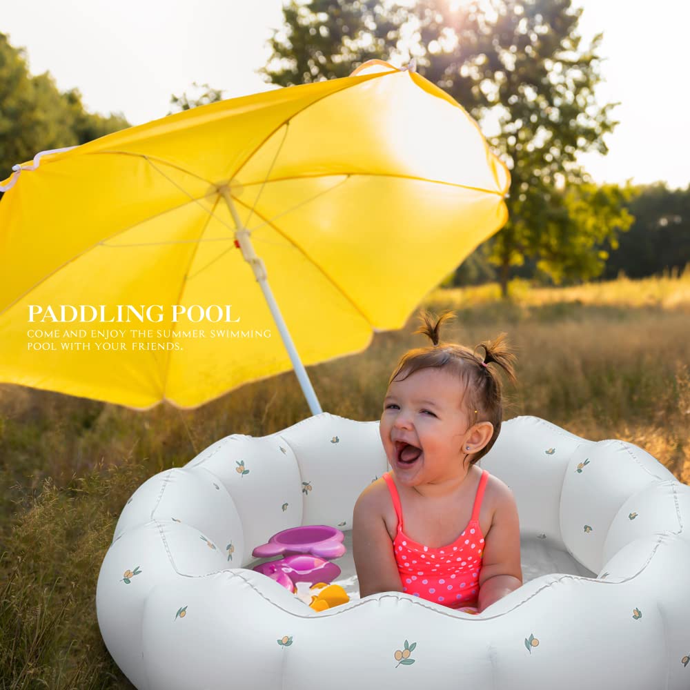 AirSwim Inflatable Baby Pool, Portable Paddling Baby Swimming Pool, Toddlers for Ages 0-3 Years Girls and Boys, Indoor& Outdoor, Garden and Backyard Summer Water Party, 35.4x9.8 in(White)