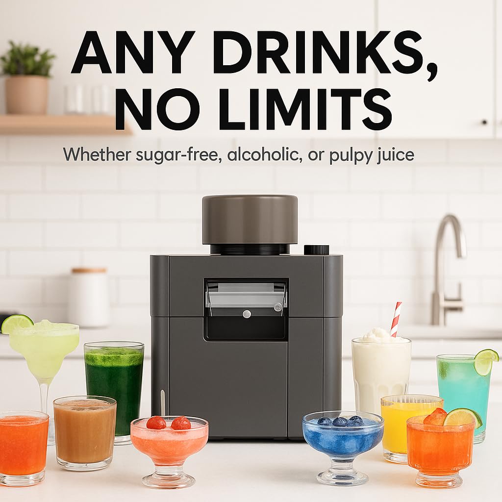 ICEMAGE Shaved Ice Machine, 60s Fast Slushie & Snow Cone Maker for Home, No Pre-Freezing, 15 Textures, All-Drink Compatible, 50dB Quiet, One-Touch Self-Cleaning, Compact for Parties & RVs