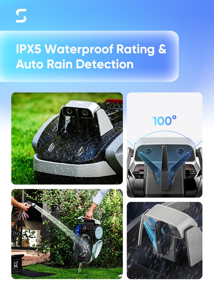 Sunseeker V3 Wireless Robot Lawn Mower 0.15 Acre/ 6,400 Sq. Ft, One-Click Mowing Automatic Lawn Mower, Vision AI Smart Obstacle Avoidance, 42% Slopes, Low Noise, Multi-Zone Navigation, App Control