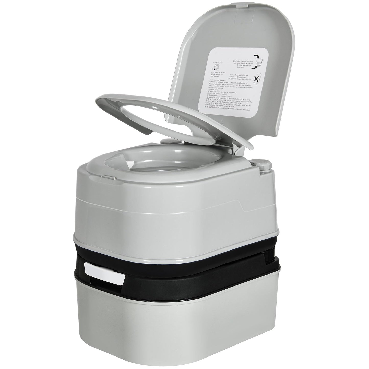 YITAMOTOR Portable Toilet Camping Porta Potty with Paper Collection 6.34 Gallon, Indoor Outdoor RV Toilet with Handle Pump, Leak-Proof OutdoorToilet for RV Travel, Boat, Trips, Grey