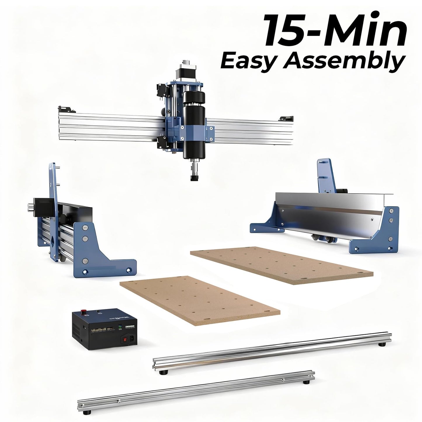 CNC Router Machine,3-Axis All-Metal with Steel Wheel Engraver Milling Machine,500W Trimmer & Linear Rail Driven,Working Area 15.75”x15.75”x2.95”,Acrylic Cutting Milling,GRBL Control (4040 PRO)