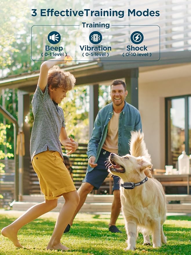 DOGOITM Wireless Dog Fence for 2 Dogs, GPS Wireless Dog Collar with 3 Warning Modes, Pet Containment System with AI Smart Signal, Electric Dog Fence for Outdoor Use(2 Collars)