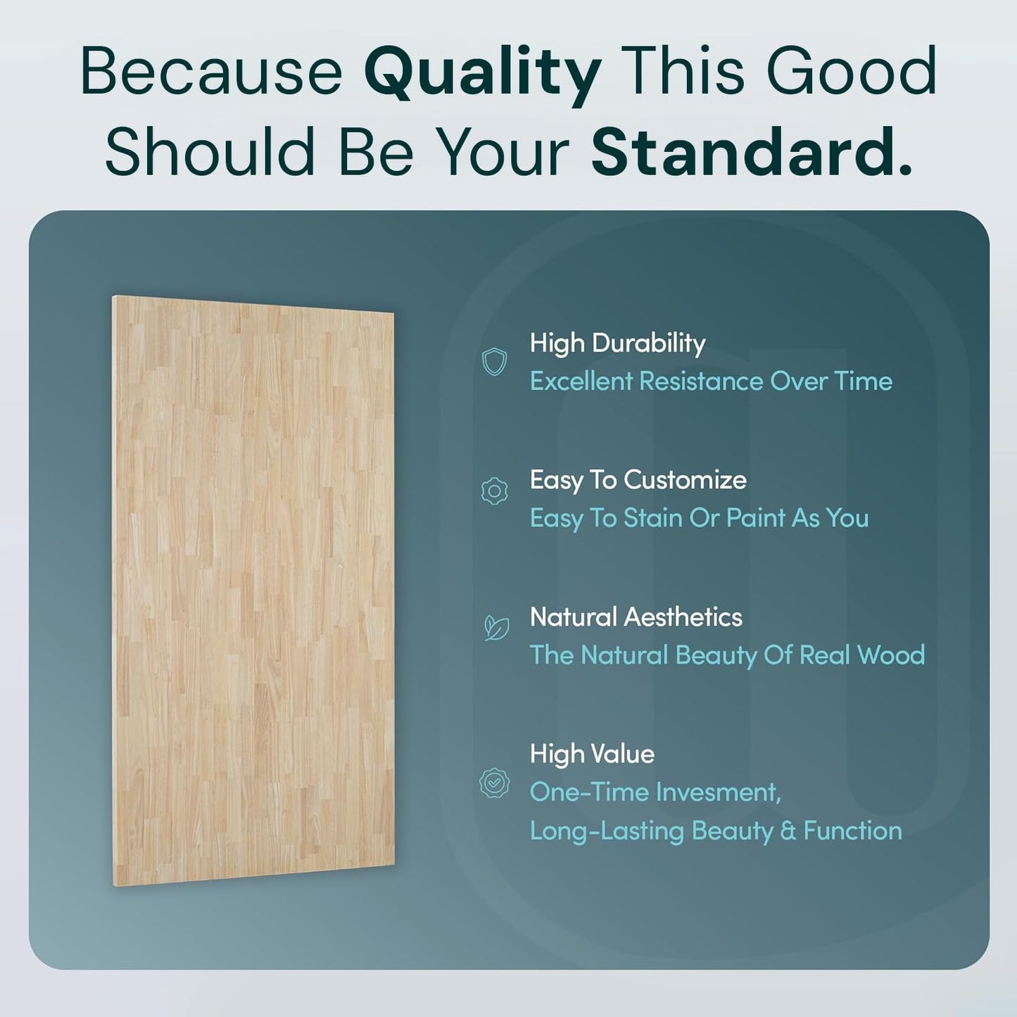 bingltd- 4 ft x 25 in x 1.5 in Unfinished Hevea Solid Wood Butcher Block Countertop With Square Edge