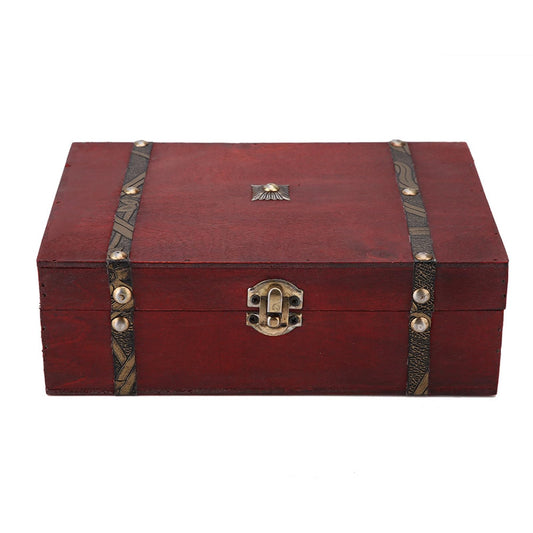 Estink Vintage Wood Box, Vintage Wooden Jewelry Storage Box Retro Antique Living Goods Organizer Decorative Wooden Jewelry Box Container for Bedroom Living Room Office Decor