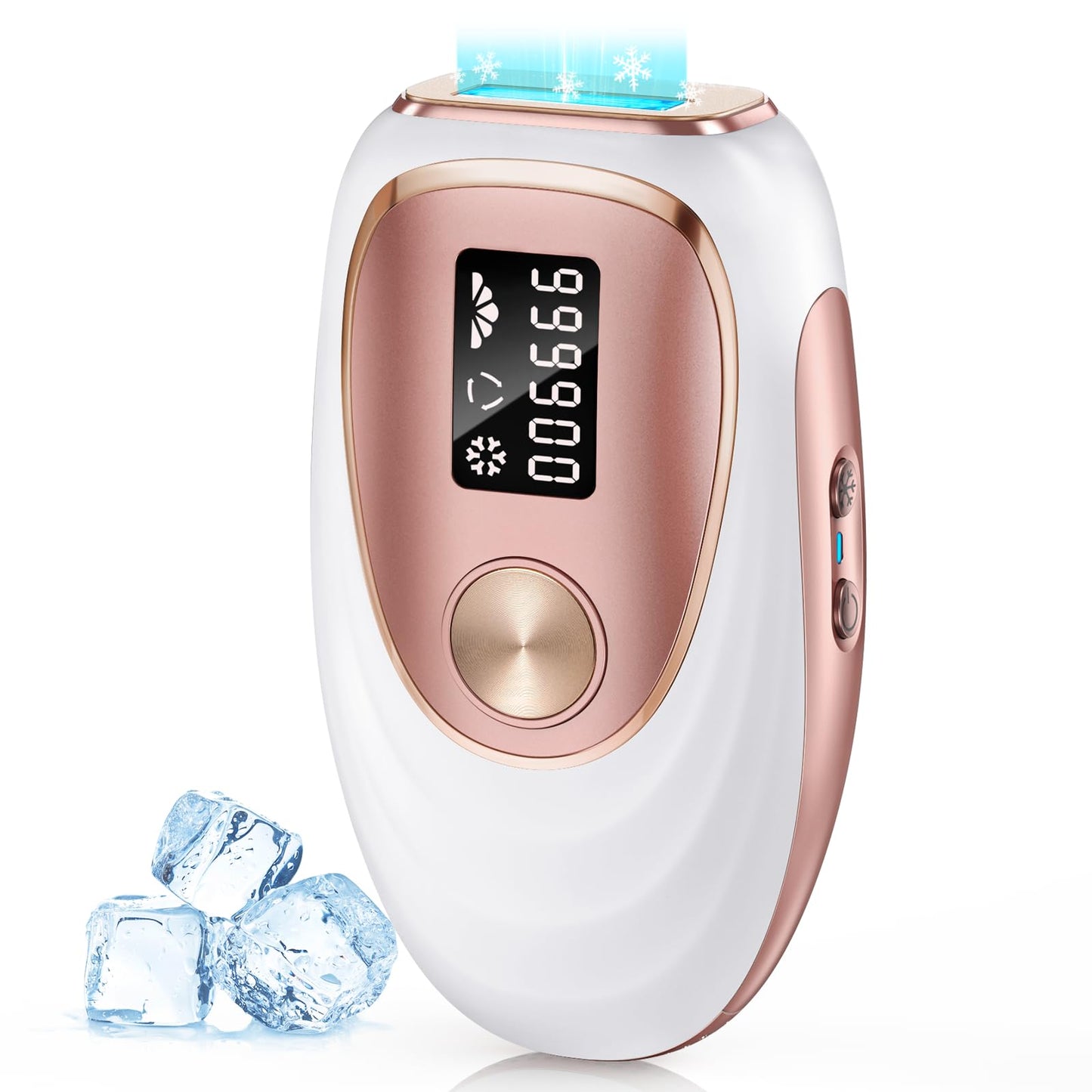 Oreeth Laser Hair Removal Device, at-Home IPL Hair Removal for Women & Men - Safe 45°F Ice-Cooling Contact for Painless & Long-Lasting Results, 86% Hair Reduction in 3 Weeks for Full Body, Gold/White