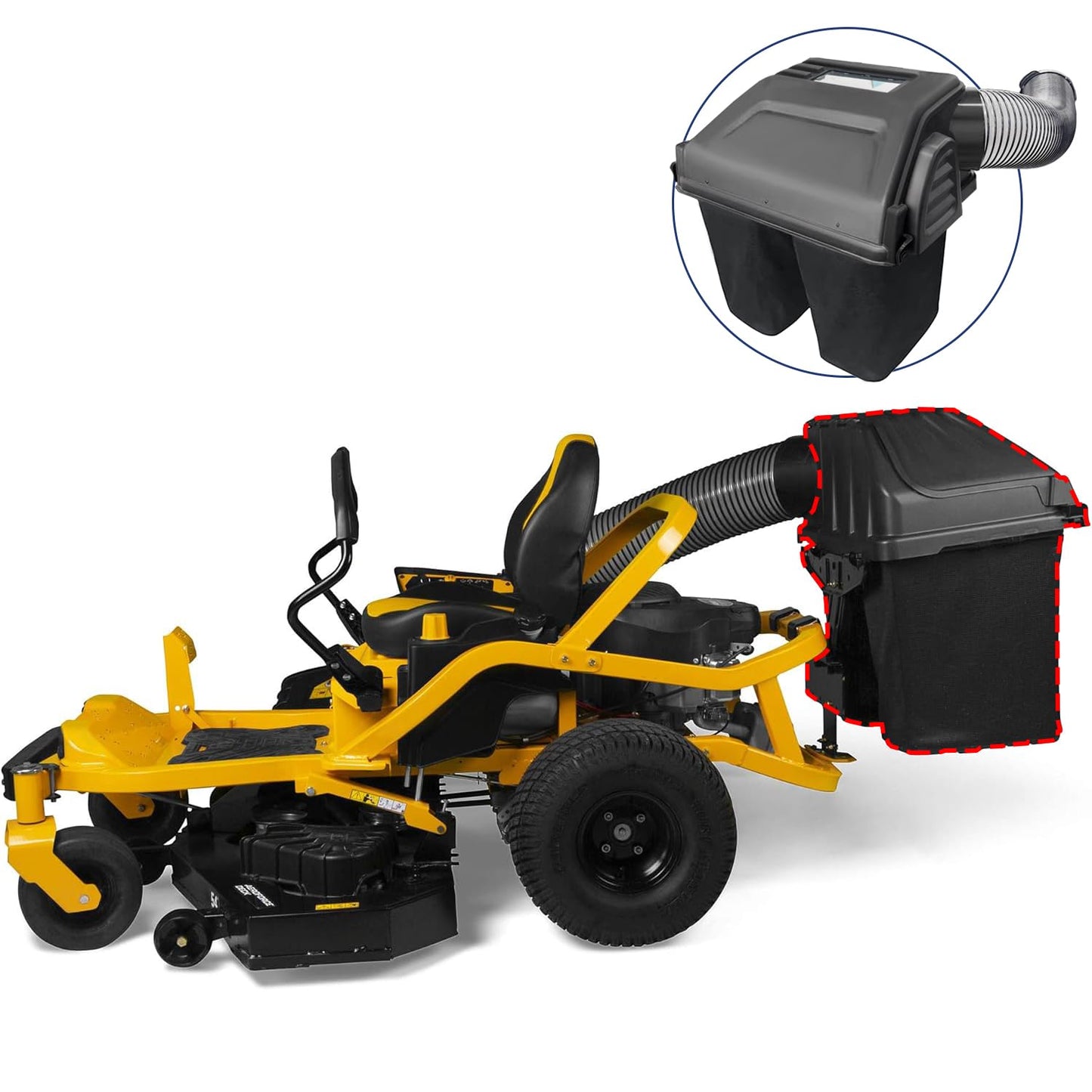 (Note：No Iron stents) Twin Bagger/Double Bagger kit Compatible with 42-46inch Side Discharge Decks 、 Zero-Turn Lawn Mowers 36 Inch Lawn Tractors 2020 and After 36 Inch Double Bagger Riding Mowers