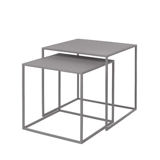Blomus FERA Set of 2 Nesting Tables - Mourning Dove - Powder Coated Steel