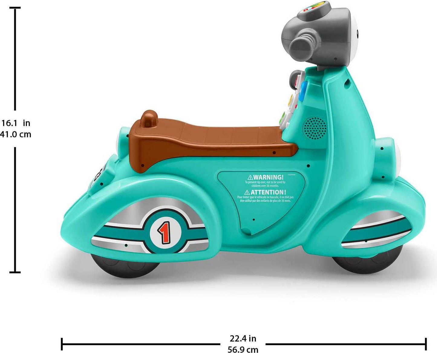 Fisher-Price Laugh & Learn Toddler Ride-On Toy, Smart Stages Cruise Along Scooter with Lights Music and Learning for Ages 1 Year and Up (Amazon Exclusive)